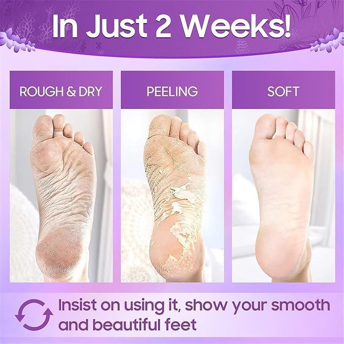 Purvaa Collection Maschera Peeling per Piedi per Donna e Uomo Maschera Peeling & Esfoliante per Piedi Secchi e Screpolati, Rimuove Pelle Morta e Calli, Idrata & Sm