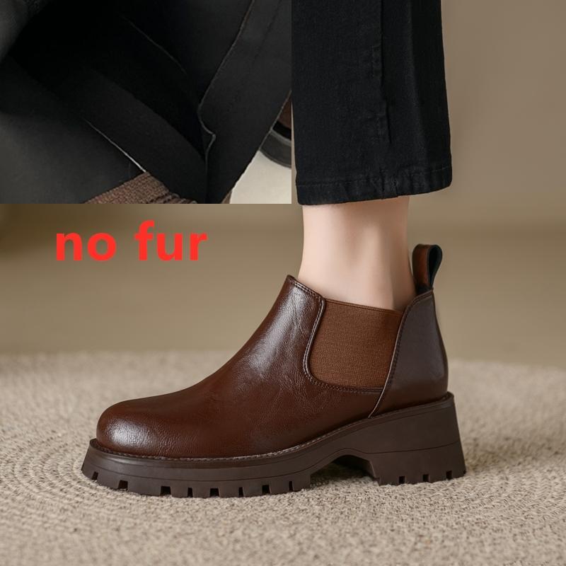 Fashion AIYUQI Women's Chelsea Boots Genuine Leather 2025 New  Chimney Short Female Boots Large Size Platform Women's Ankle Boots