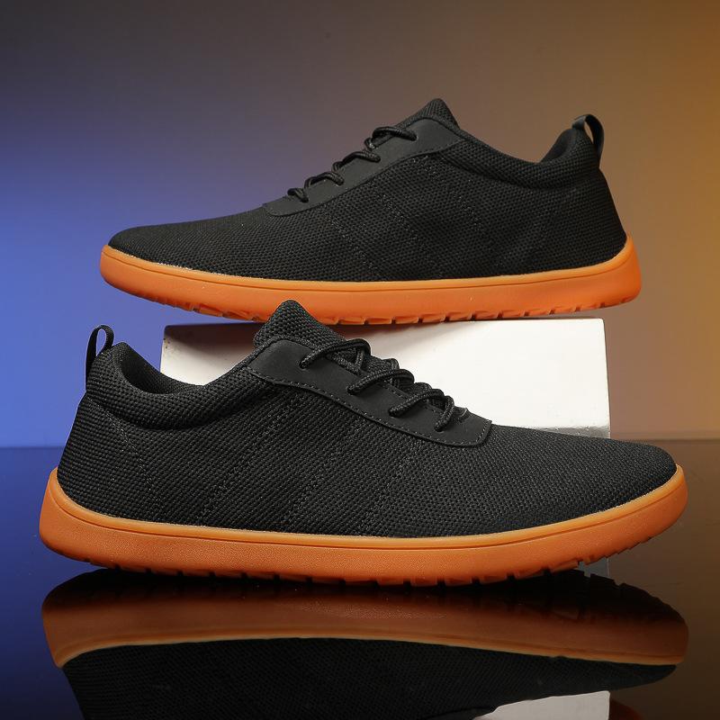 New men's wide last shoes comfortable women's walking shoes wide head shoes breathable soft sole couple fly knitting casual sports shoes