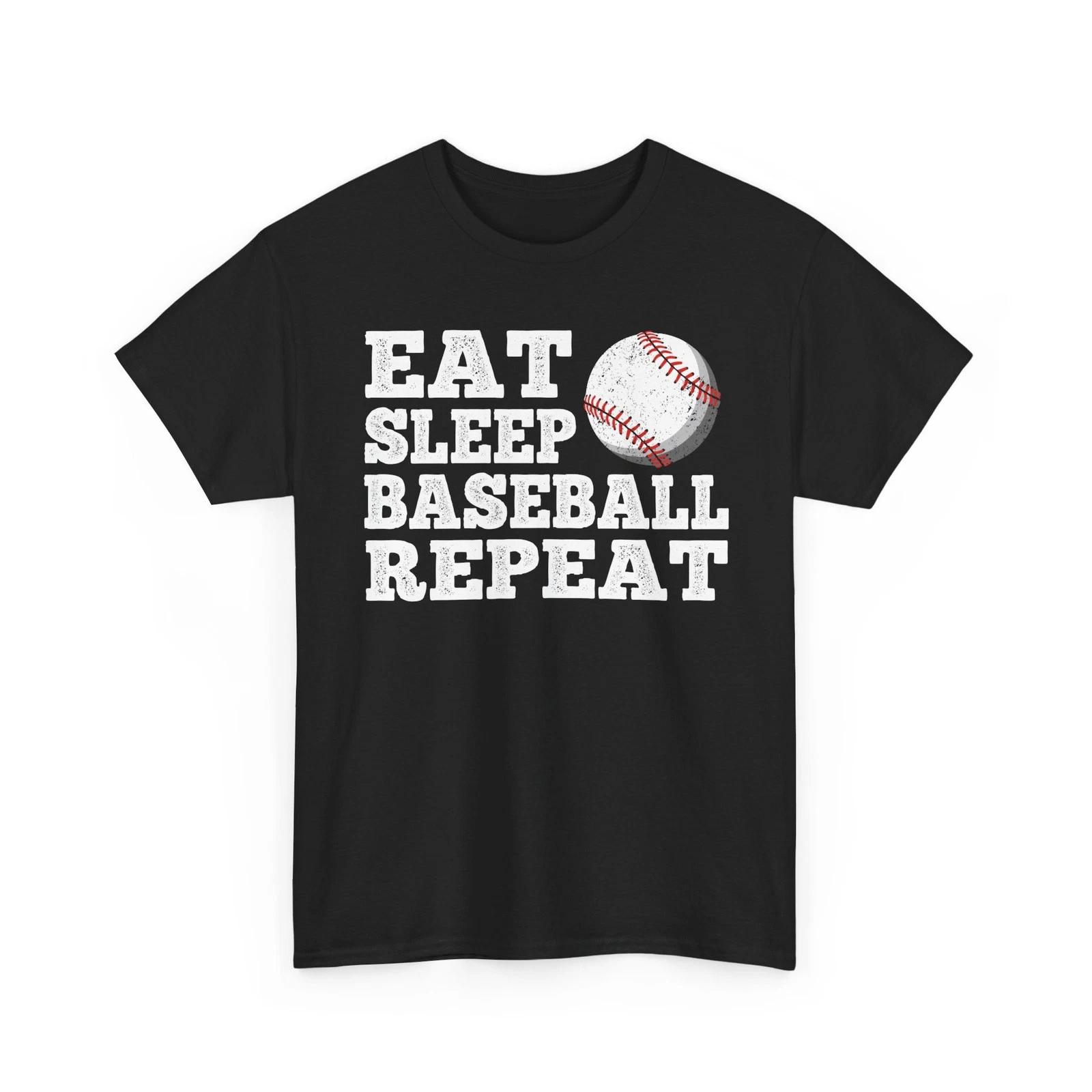 Eat Sleep Baseball RepeaT shirt, Baseball Player Sports Lovers Shirt S
