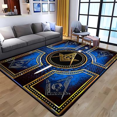 Covor Francmasonerie Covor Masonic Covoraș de Podea Covor Dreptunghiular pentru Camera de Zi Covor pentru Dormitor Covor de Casă Antiderapant Covoraș de Ușă