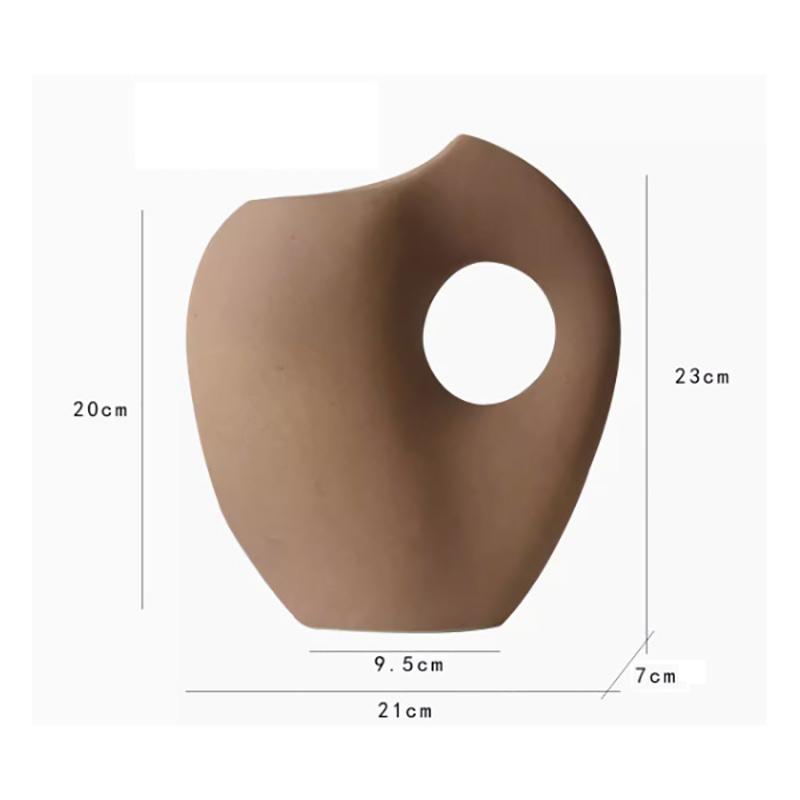 Creative Minimalist Brown Ceramic Vase Table Decoration Flower Arrangement Flower Pots Floral Vases Room Aesthetic Decor коричневый