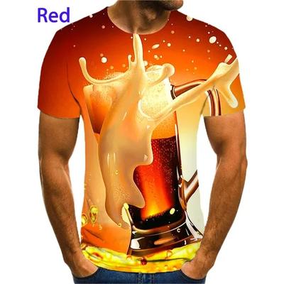 Bier Prost Druck T-Shirt Herren Sommer Cool Herren 3D Bierblase Grafik T-Shirts Kurzarm T-Shirt Mode Lässige Oberteile Tee