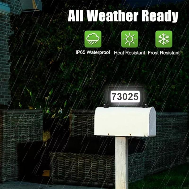 Solar Operated Mailbox Light with Auto On Off Function Waterproof Design Solar Address Light Suitable for Outdoor Use M4YD