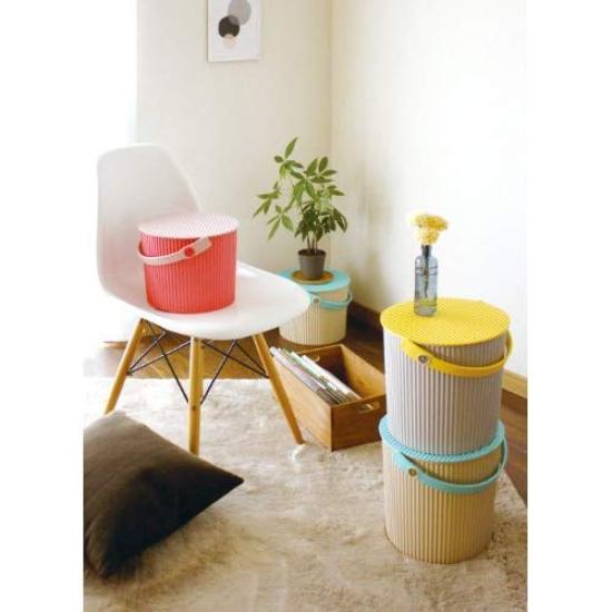 Yawata Kasei Bucket with Lid Yellow LL 20L Frey Chair Bucket 234272 way-be