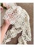 Korean Style Crochet Lace Knit Shawl with Hat - Women's Fashionable Travel Sun Protection Accessory