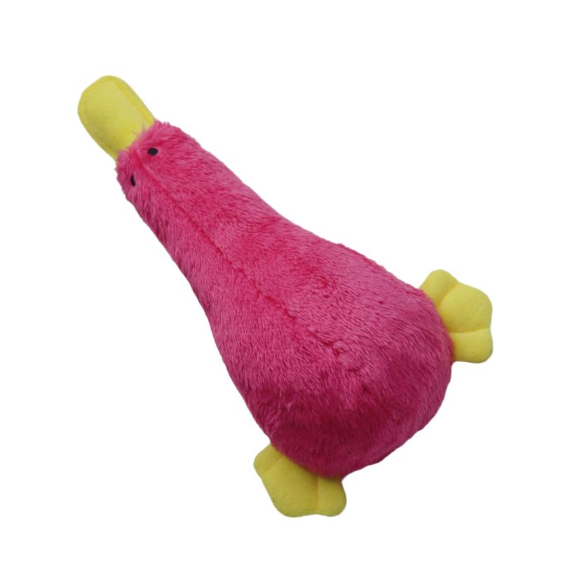 

Dogs Vocal Chew Toy Plush Duck Squeaky Sound Pet Training Toys Teeth Cleaning Яскраво-рожевий