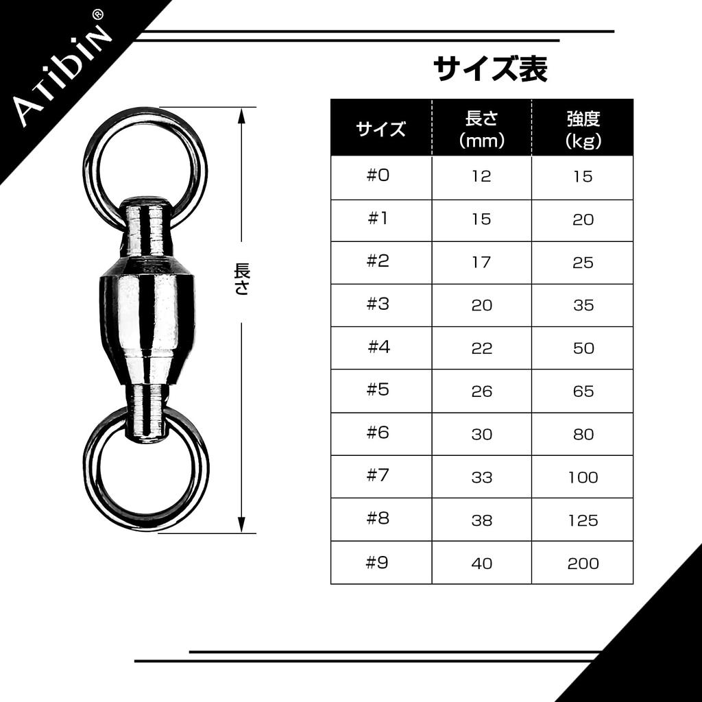 Atibin Jigging Stainless Steel High Strength Bearing Snap Lure for Bluefish Stream 50kg Swivels, 25-Piece Set, Swivels, Swivels, Fishing, Fishing,