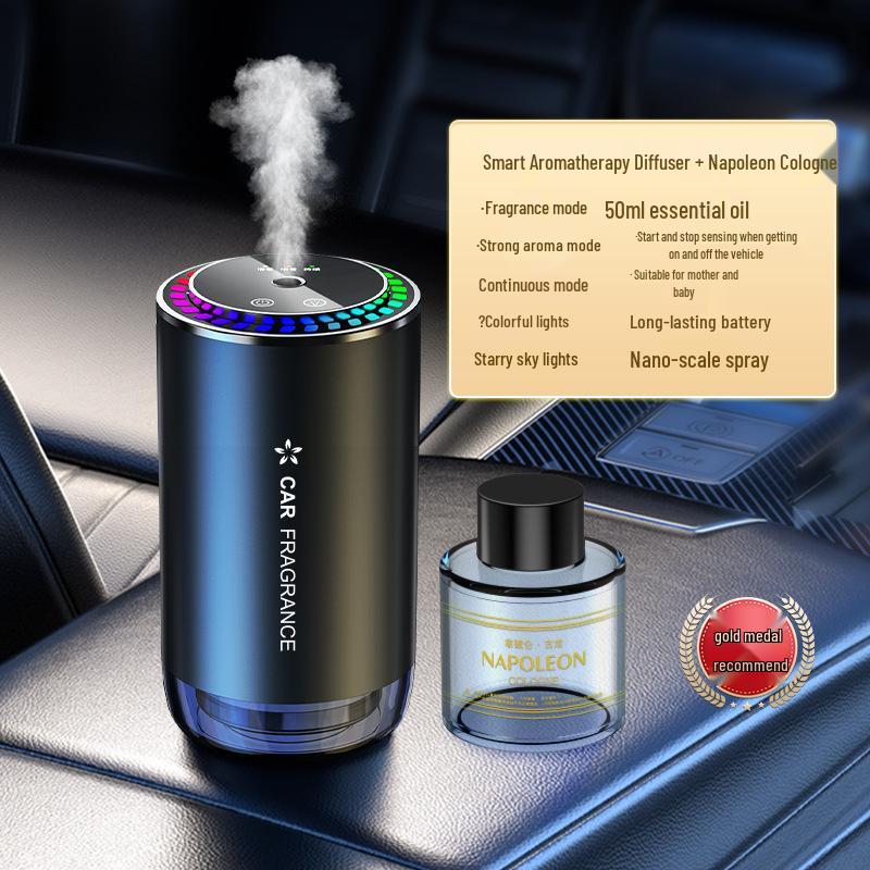 Starry Sky Smart Aroma Diffuser: Dual-Use Misting Perfume with Floral Scent & Atmosphere Light for Car and Home