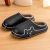 All-inclusive and waterproof cotton slippers, autumn and winter couples wear non-slip, comfortable and plush warm home plush cotton shoes