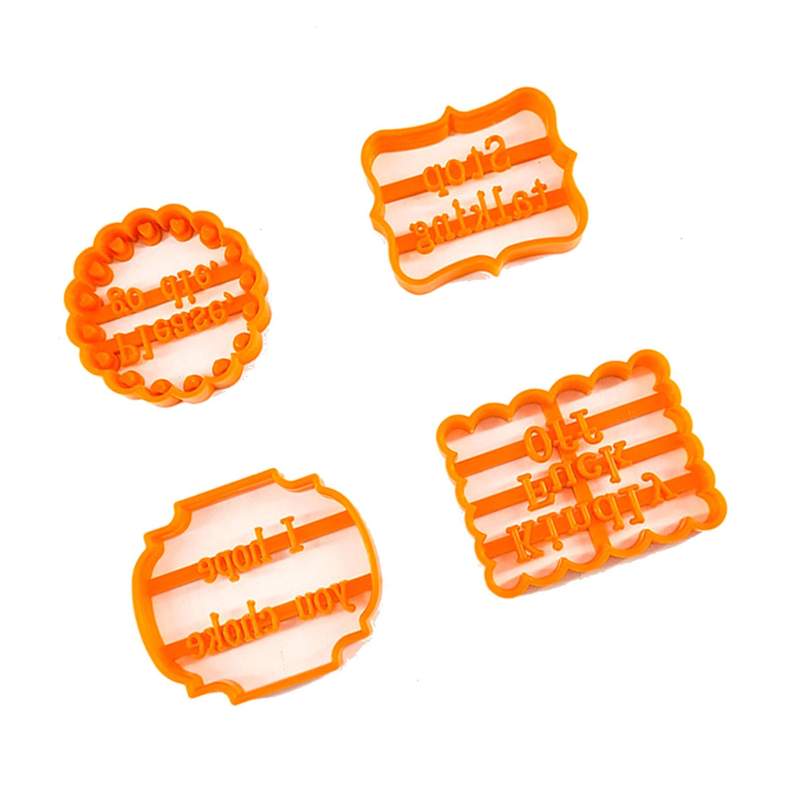 

4 шт забавные формочки для печенья, набор пластиковых форм для выпечки печенья с забавными непочтительными фразами для дома