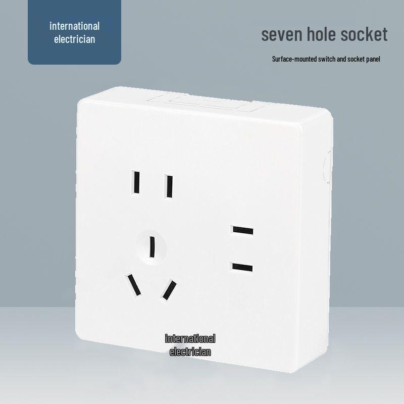 Ultra-Thin One-Way Multi-Control Electrical Surface Switch & Socket Panel with Box