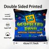 Classic Game Geometry Dash Cushion Cover Soft & Easy-Wash Pillow Case – Versatile For Couch, Bed, Travel And Office