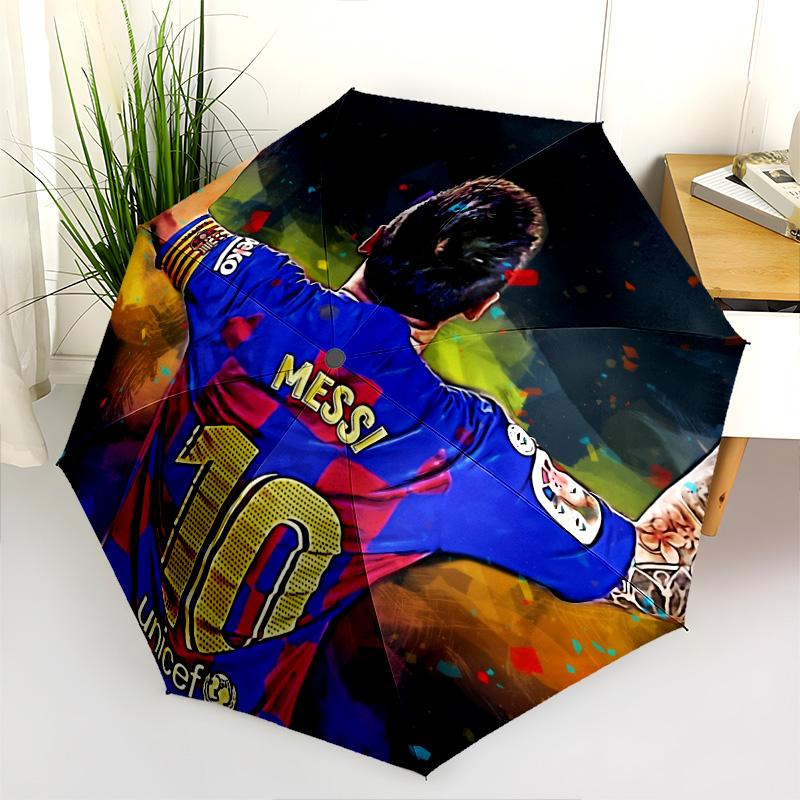 Football Player Background pattern, automatic folding umbrella, portable and foldable design, 8 ribs, a Christmas or birthday gift.