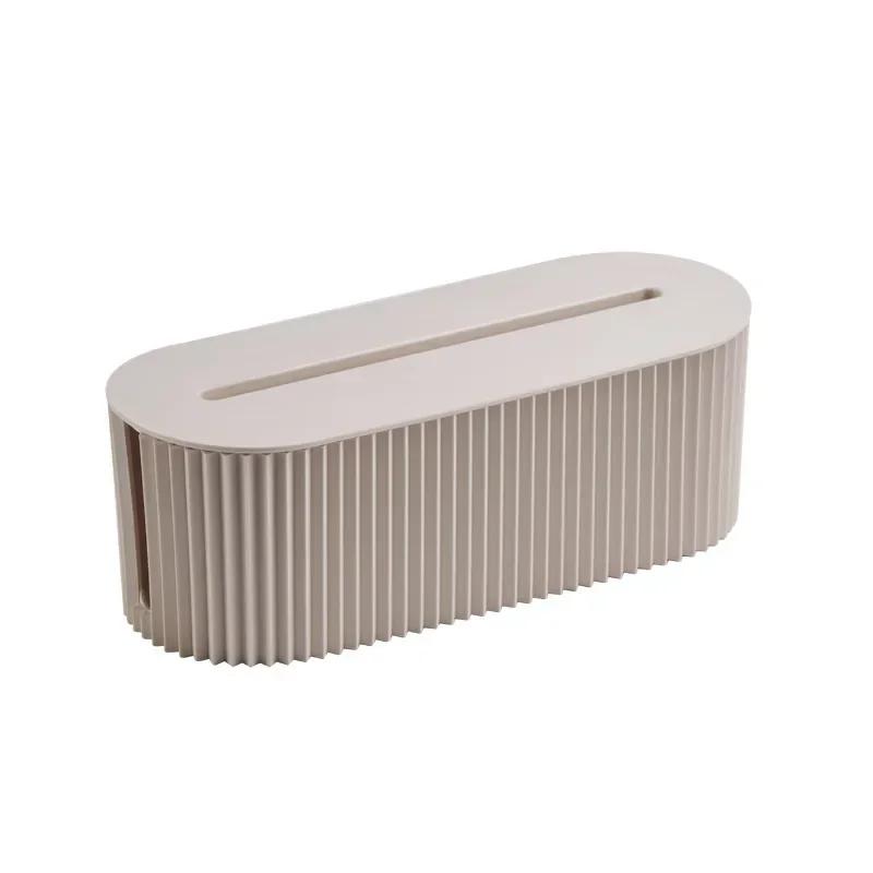 

Household Power Socket Storage Box Desk Cable Chaos Organizer Wire Data Cable Management Box Cord Protector Clutter Hiding Box бежевый