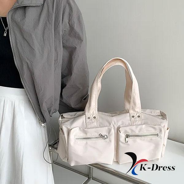 Drum Two-Pocket Nylon Tote Bag (4 Colors)