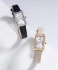 Gaigeo Ge8060Wtbk Women'S Square Leather Watch (+1 Mesh Band)