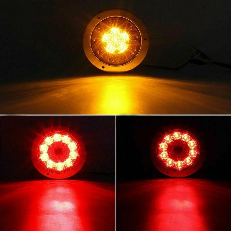 16LEDs Trailer Stop Brake Turn Tail Lamp 12-24V Cargo Trailers Tractors Trucks