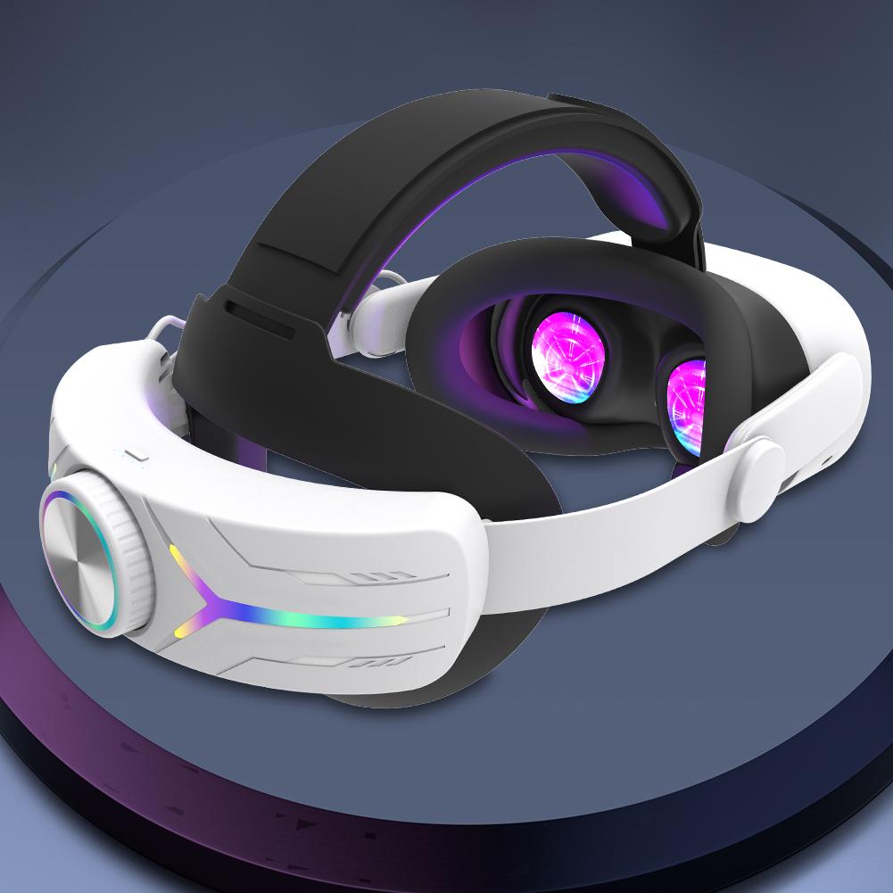 Adjustable RGB Head Strap 12000mAh Battery Extend VR Playtime Comfort Head Strap Headband Head Band for Meta Quest 3S VR Headset