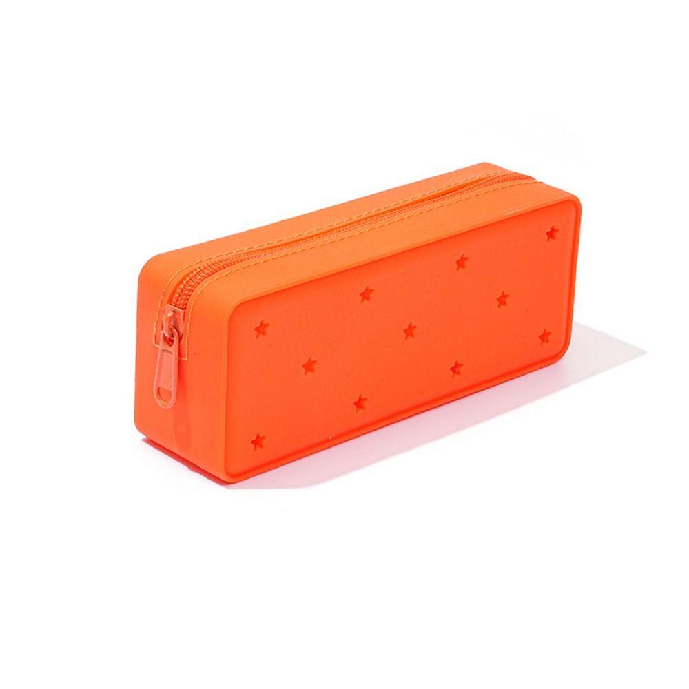 Waterproof Silicone Pencil Case Breathable Stationery Storage Bag Cute Makeup Organizer  Office