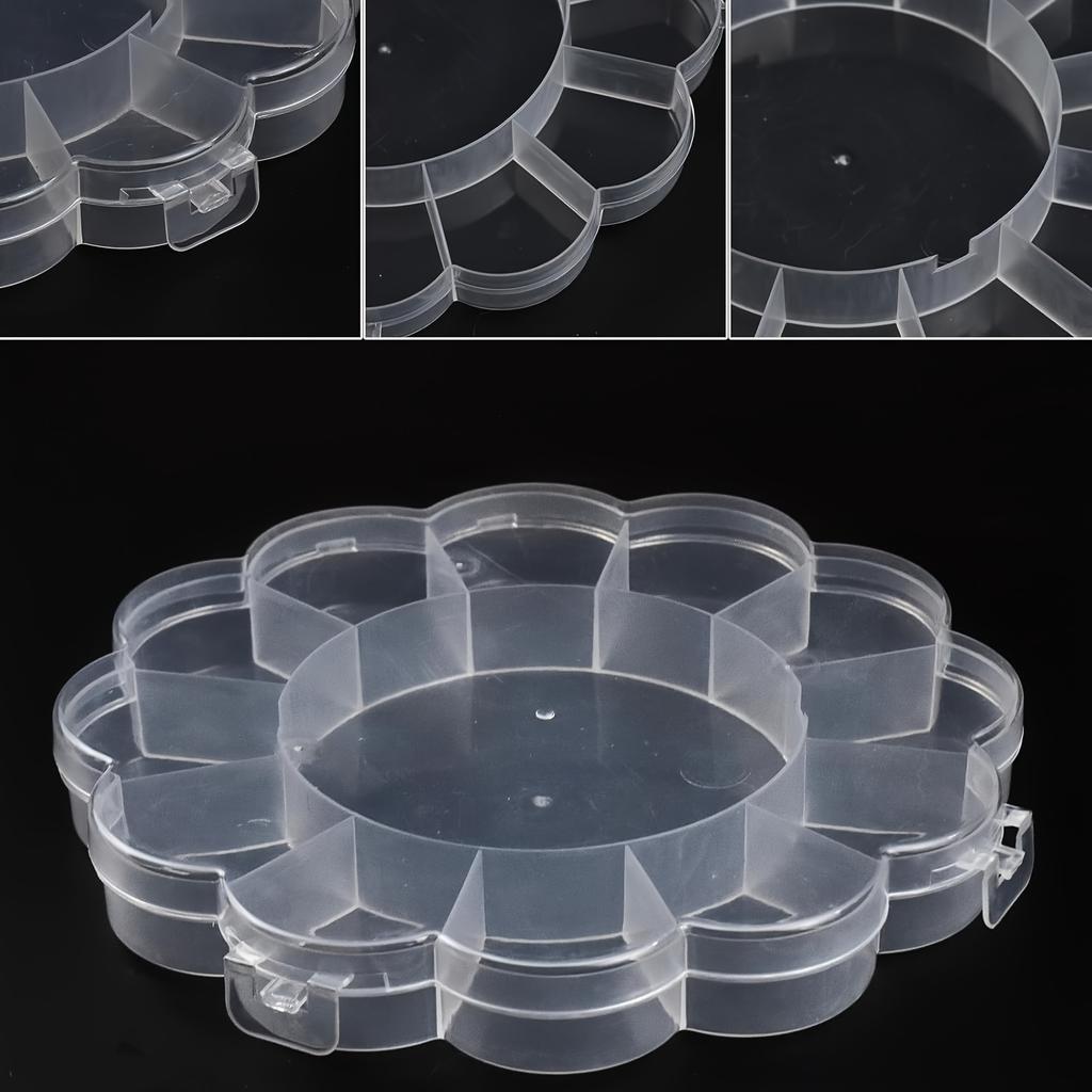 1PC Clear Plastic Storage Box with 12 Compartments for Storing Beads, Nail Art Supplies or Jewelry