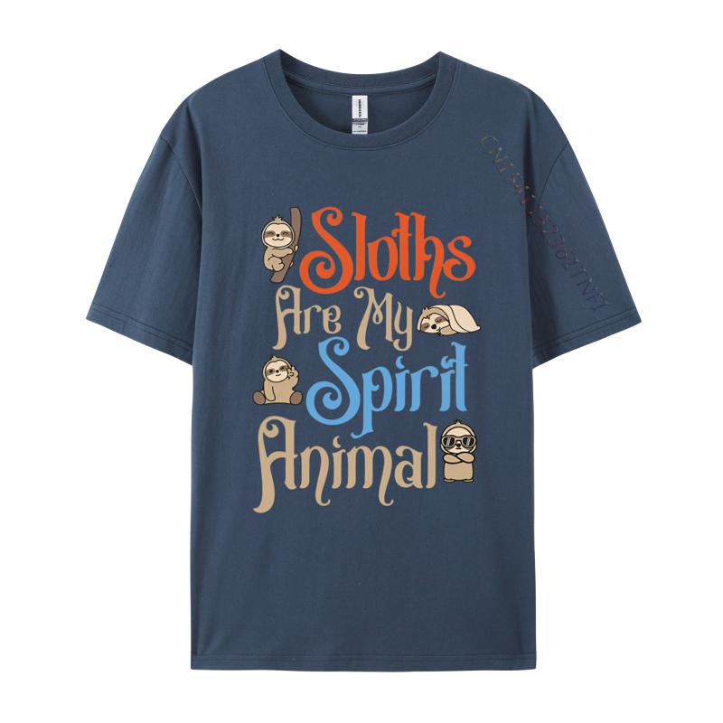 Sloths Are My Spirit Animal Funny Sloth T Shirts Men Pure Cotton Tees Free Shipping Graphic Tee Shirt