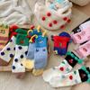 Three-dimensional Coral Fleece Sleeping Socks Winter Warm Medium Tube Floor Socks Embroidery Funny Clown Half Fleece Christmas Socks