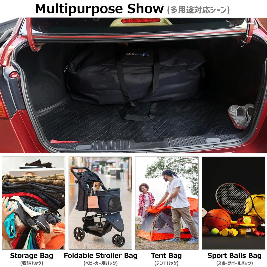 Azarxis Boston Bag, Large Capacity Bag (55L, 100L, 150L), Waterproof, Travel Bag, Big Bag, 3-Way Tote Bag, Carry-on Bag, Emergency Bag, Gym, Moving, G