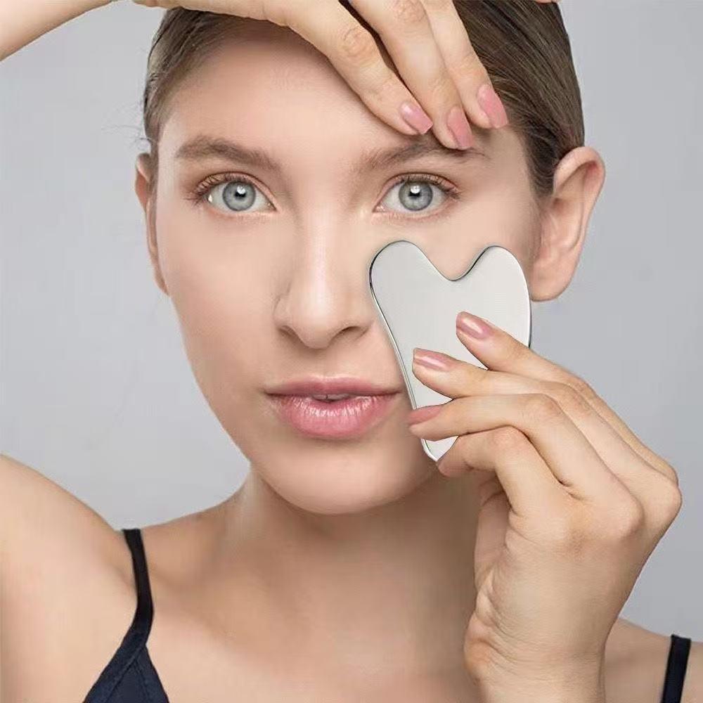 Stainless Steel Heart-Shaped Gua Sha Facial & Body Massage Tool