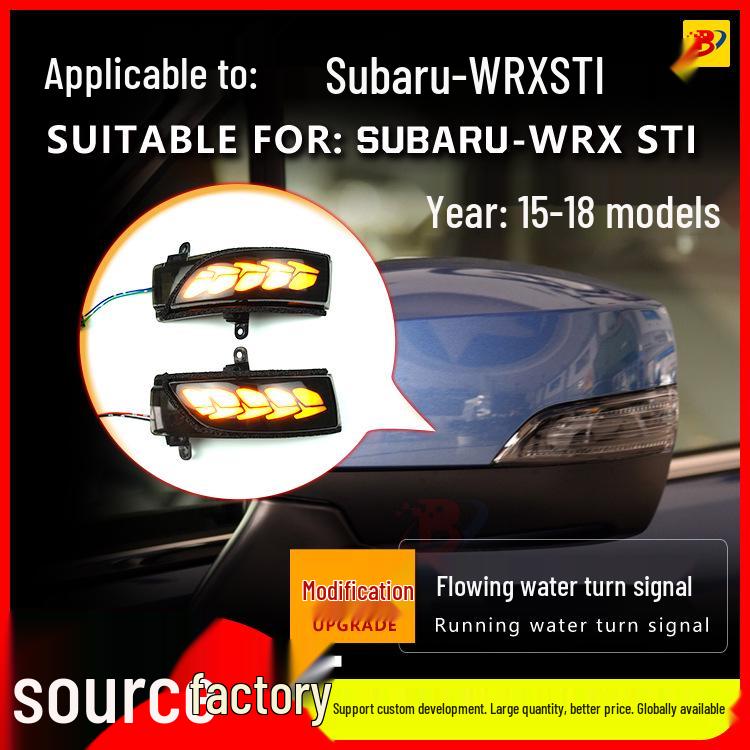 Subaru WRX STI 15-18 Rearview Mirror Dragon Scale Sequential Turn Signal Light with Blue DRL