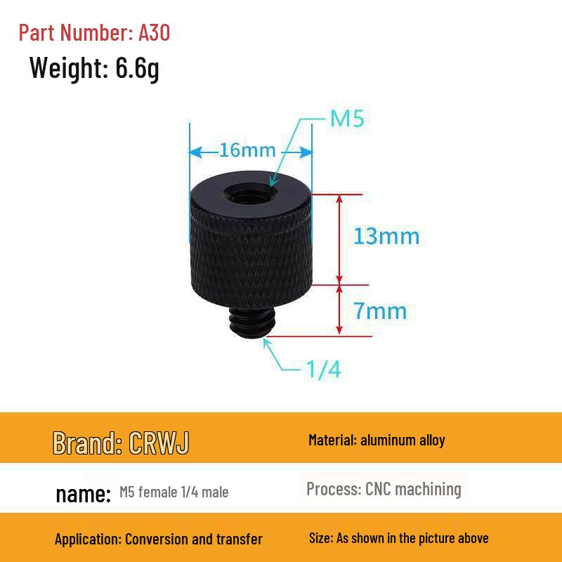 1/4 to 3/8 M4 M5 M6 M8 Screw Adapter for Tripod, Pan/Tilt Camera, Hot Shoe Mount & Light Stand