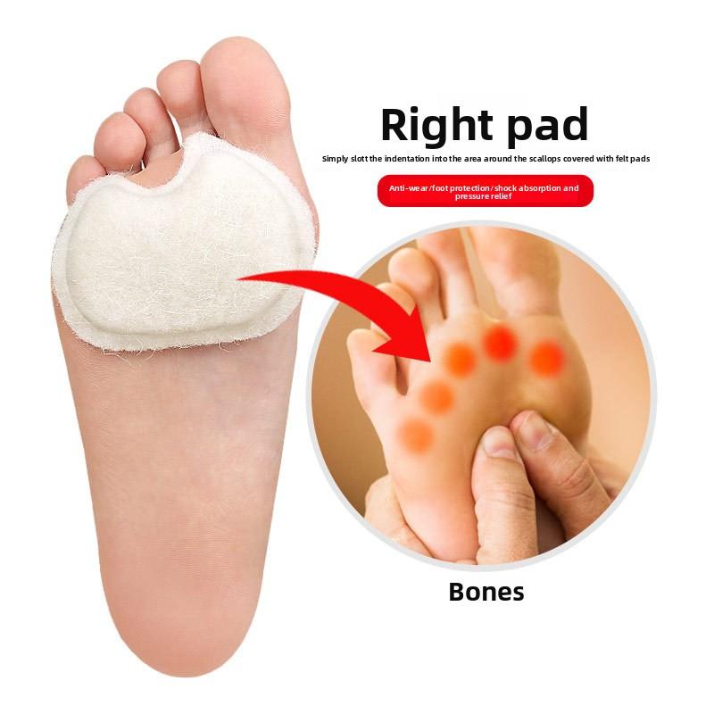 Lace Felt Forefoot Pad High Heels Soft Anti-wear Sole Half Size Pad Self-adhesive Breathable Dancer