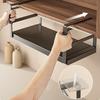 Cabinet Space Saver Expandable Under Shelf Storage Rack Punch-free Hanging Slide-in Retractable Kitchen Shelves Organizer Stainless Carbon Steel