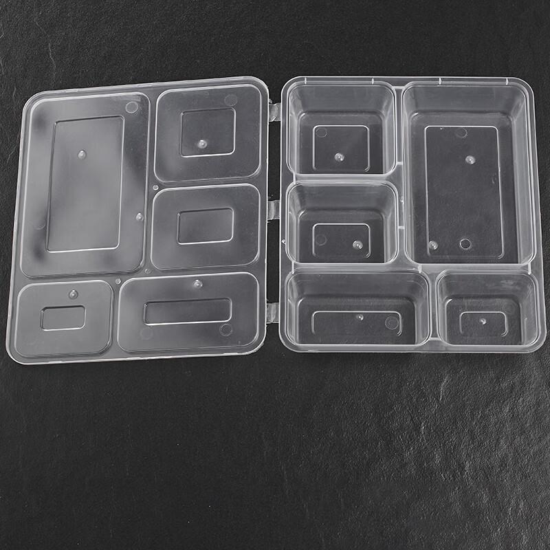 Disposable 5-Compartment Takeaway Food Container with Lid