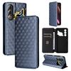 Cubic Grid Texture Flip Leather Phone Case