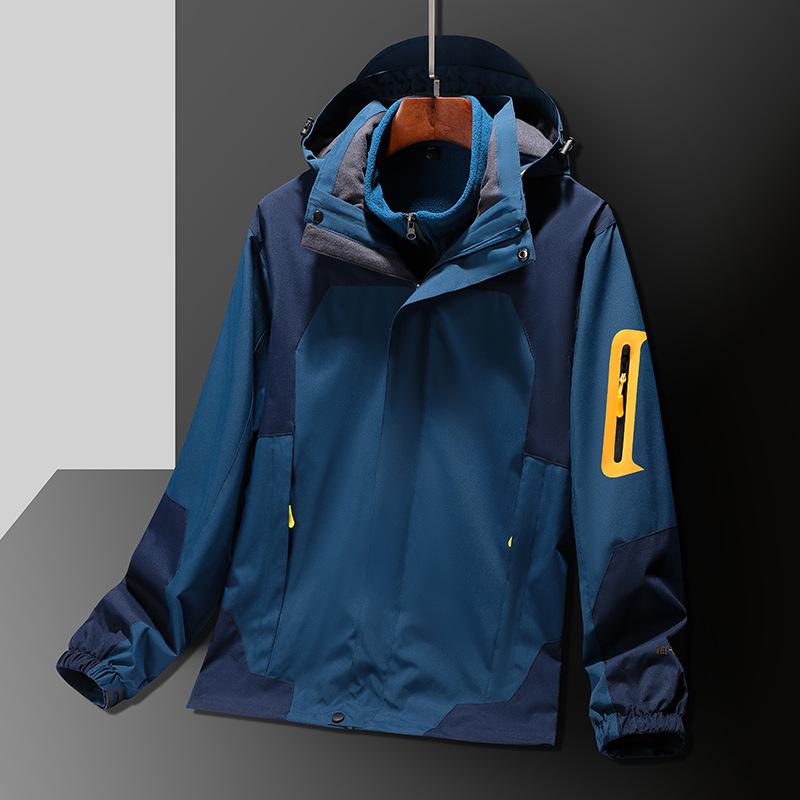 Giacca Shell Autunno Inverno Giacca Cappotto da Uomo Ampio Outdoor Casual Antivento Tre in Uno