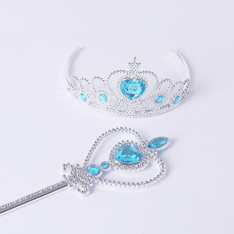 Elsa Princess Accessory Set: Crown, Wand, Gloves, Braids, Necklace, Bracelet, Earrings