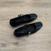 Sheepskin version of genuine leather Mary Jane shoes women's French retro one-pedal shallow mouth square head flat shoes one word with single shoes