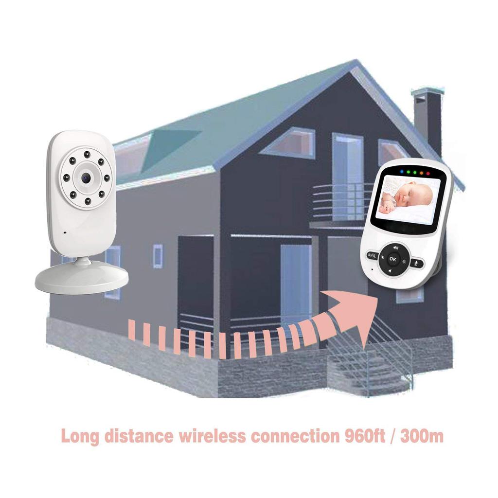 2.4GHZ digitală wireless de securitate interioară Monitoare LCD TFT de 2,4 inchi pentru copii 2X Zoom Video Babysitter Sistem de alarmă Camere