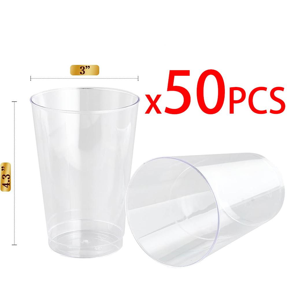 12oz Clear Plastic Cups,Disposable Cups Reusable Plastic Tumblers,Heavy-duty Tumblers for Party,Thanksgiving,Halloween,Christmas