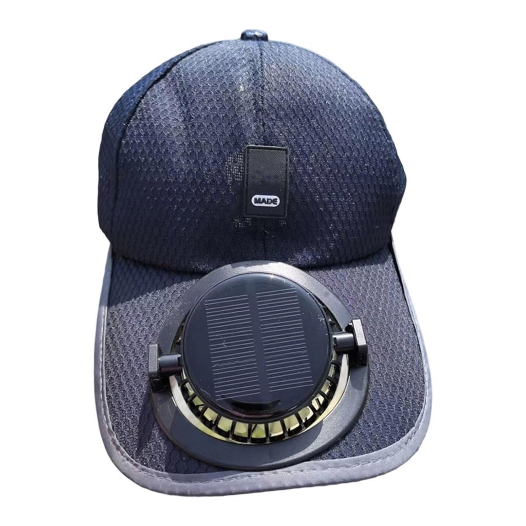 Solar Powered Cooling Hat Adjustable USB Rechargeable Fan Breathable Fabric For Outdoor Hiking Beach