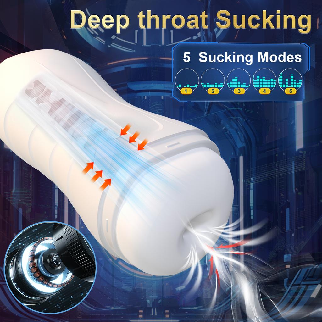 Automatic Male Masturbator Cup Real Vagina Pocket Pussy Oral Sex Toys For Men Automatic Blowjob Sucking Machine