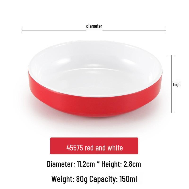 Small Melamine Bowl - Imitation Porcelain, Round Plastic Plate for Dipping Sauce or Snacks, Ideal for Commercial Use