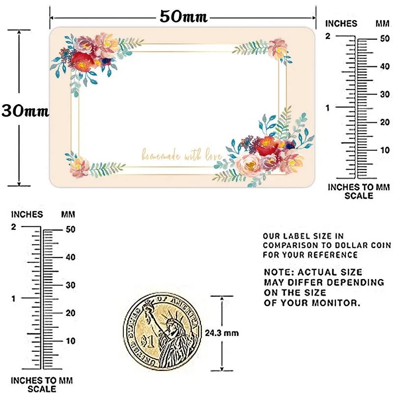 50/100/250PCS Flowers Name Lables Sunflowers Packaging Sticker Roll Date Stickers Refrigerator Freezer Food Storage Small