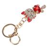 Portachiavi Simpatico Stile Gatto Lucentezza Metallica Lega di Zinco Strass Lucenti Rosso Portachiavi Decorativo per