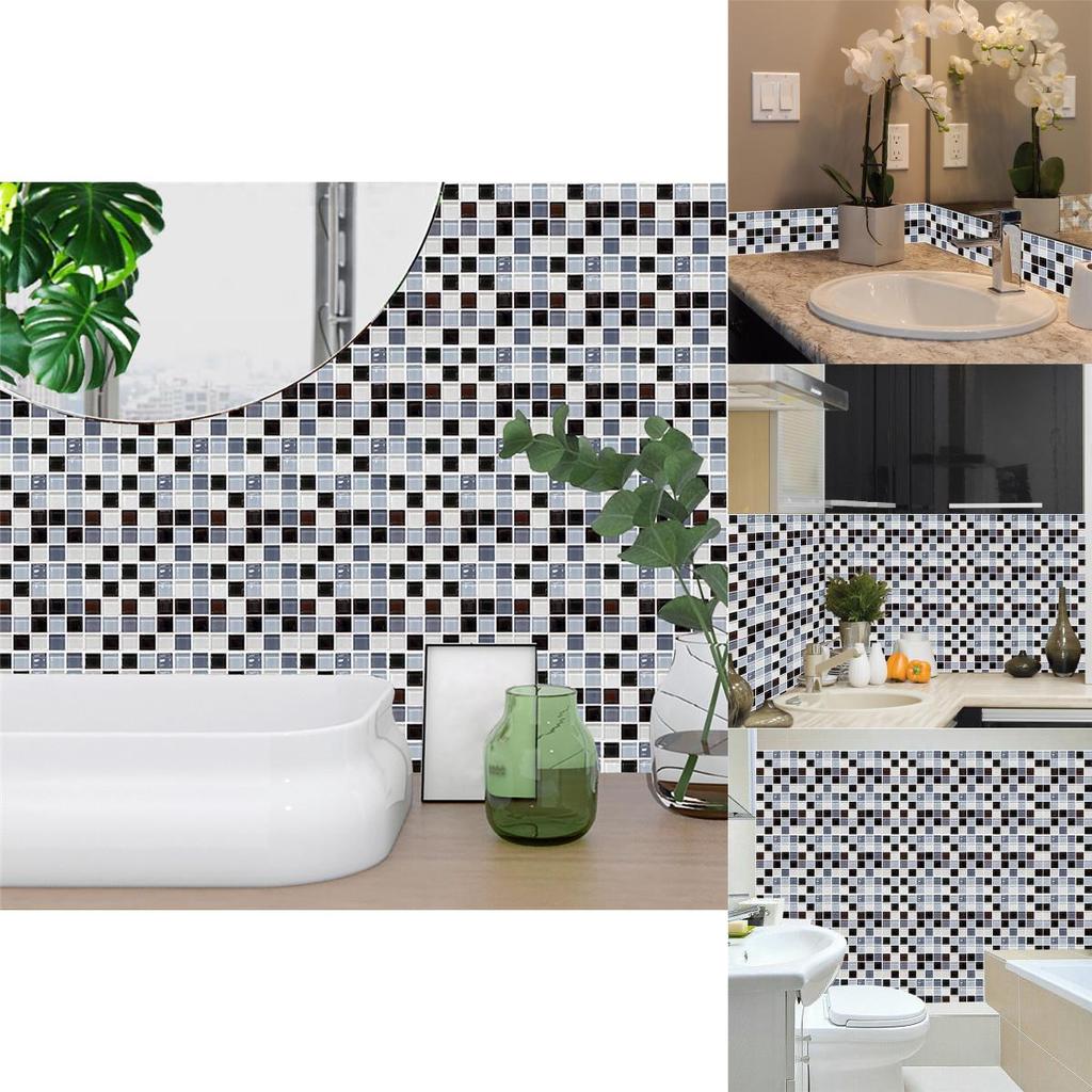 Eleganckie 10 szt. Naklejki na płytki kuchenne ze wzorem mozaiki dla stylowego wystroju domu