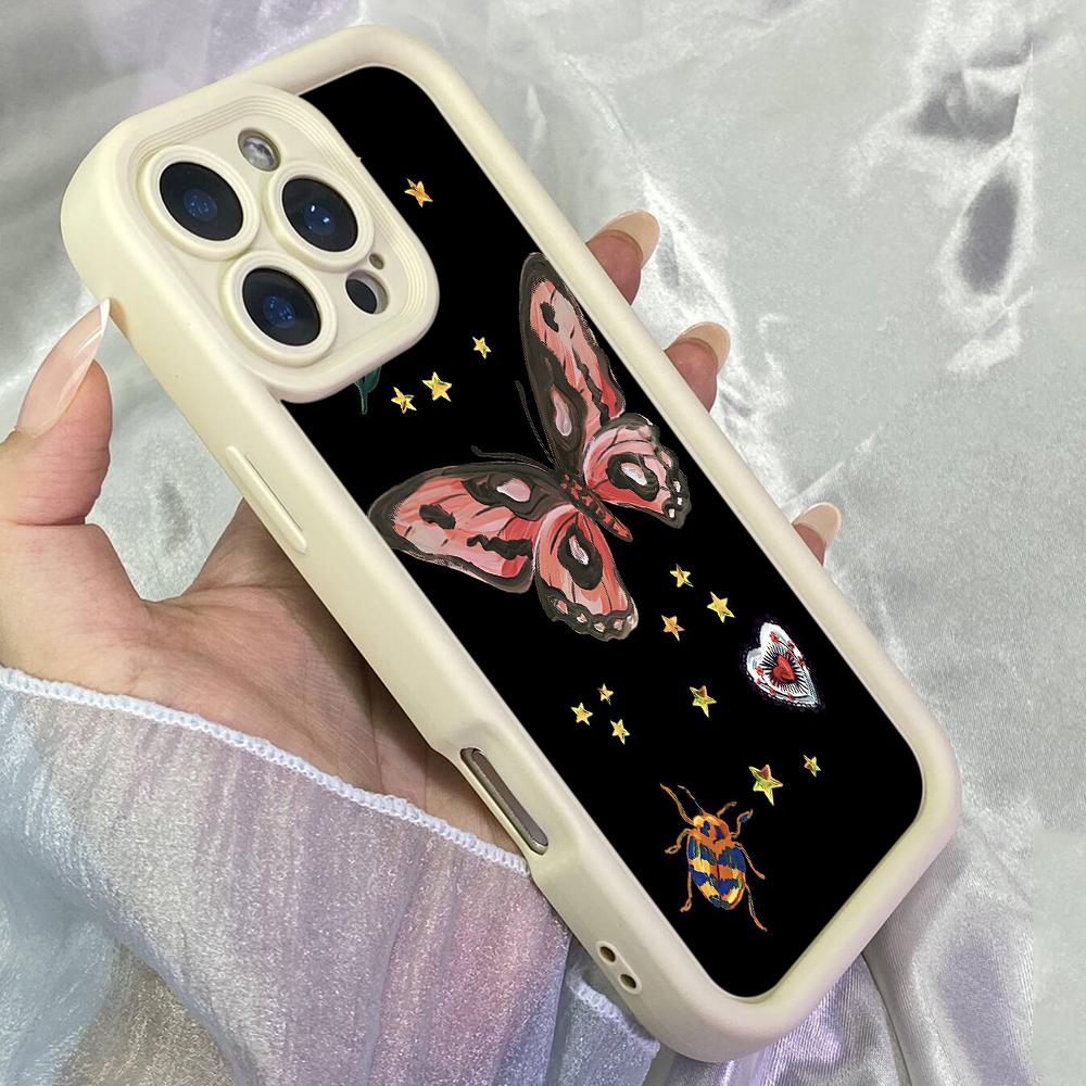 JT107 Butterfly Garden for iPhone 17 16 15 Pro Max Samsung S26 S25 S24 Ultra A17 A16 A07 A56 A06 A15 Xiaomi 15T Redmi 15c 14C 13C Soft TPU Case