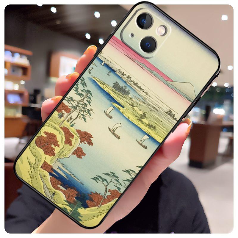 Japanese Ukiyoe Case For iPhone 17 Pro Max 15 14 13 11 12 16 Pro Max mini 15 16 Plus 16e 17 Air Phone Cover