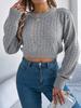 Autumn Winter Sexy Low Back Button Hollow Long Sleeve Turtleneck Sweater Women's Clothing