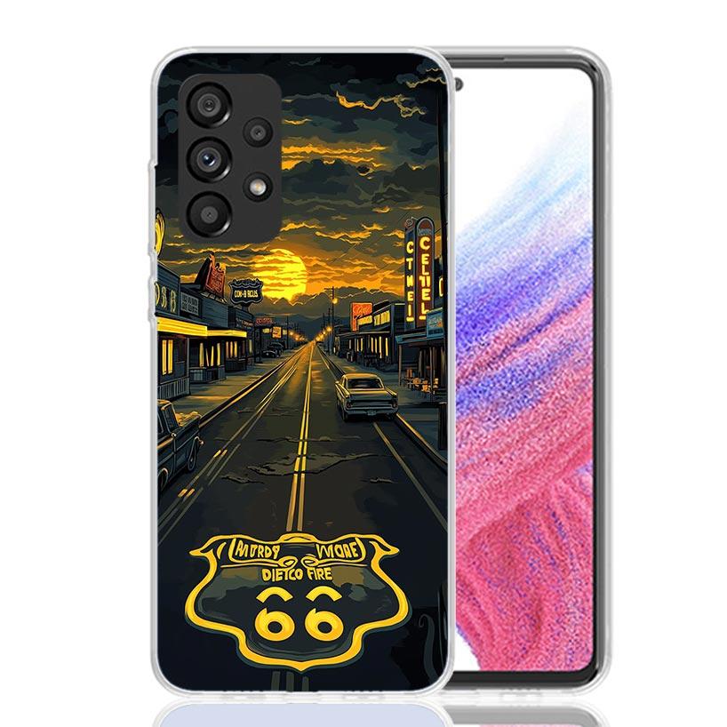 

America Route 66 Phone Case For Samsung Galaxy A17 A16 A14 A15 A13 A57 A56 A54 A55 A53 A37 A36 A34 A35 A33 A26 A24 A25 A23 Galax Samsung A14